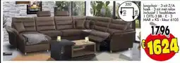 Budget Meubelen Longchair - 3-zit Z/A hoek 3-zit met relax inclusief 1 hoofdsteun 1 OTTL-3 BB-E-3 MAR+KS aanbieding