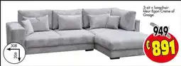 Budget Meubelen 3-zit + longchair aanbieding