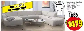 Budget Meubelen Longchair + 3-zit 2/A - hoek - aanbouw 1 OTTL90-3 BB - ECER - OTTR aanbieding
