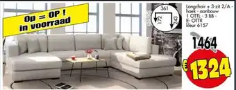 Budget Meubelen Longchair +3-zit 2/A - hoek - aanbouw 1 OTTL - 3 BB - E-OTTR aanbieding