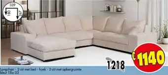 Longchair - 2-zit met bed - hoek - 2-zit met opbergruimte