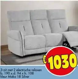 Budget Meubelen 3-zit met 2 electrische relaxen aanbieding
