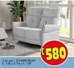 Budget Meubelen 2-zit vast Zonder Relax aanbieding