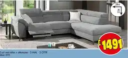 Budget Meubelen 3-zit met relax + ottomane - 3 MAL - 2 OTTR aanbieding
