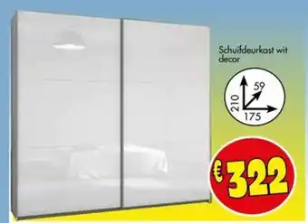 Schuifdeurkast wit decor