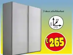 Budget Meubelen 2-deurs schuifdeurkast aanbieding