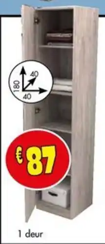 Budget Meubelen Bergkasten 1 deur aanbieding