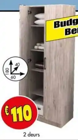 Budget Meubelen Bergkasten 2 deurs aanbieding