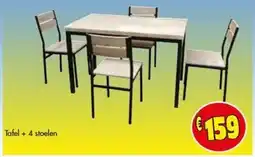 Budget Meubelen Tafel + 4 Stoelen aanbieding