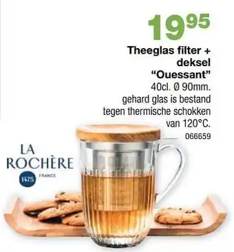 Theeglas filter + deksel ouessant