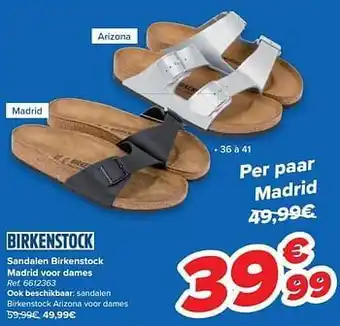 Carrefour Sandalen birkenstock madrid voor dames aanbieding