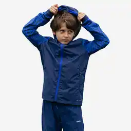 Decathlon Regenjack voor voetbal kinderen Viralto Letters blauw aanbieding