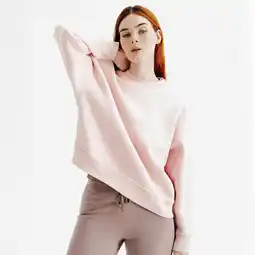 Decathlon Damessweater met ronde hals Elementals roze aanbieding