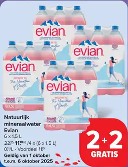 Carrefour Natuurlijk mineraalwater evian aanbieding