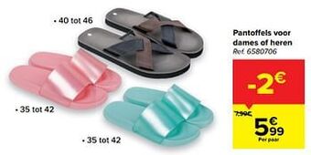 Carrefour Pantoffels voor dames of heren aanbieding