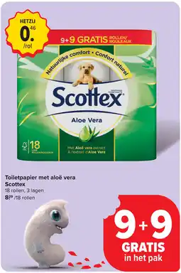 Carrefour Toiletpapier met aloë vera Scottex aanbieding
