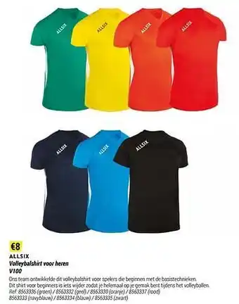 Decathlon Volleybalshirt voor heren v100 aanbieding