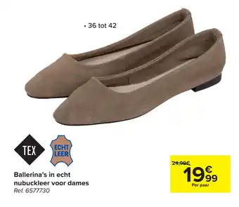Ballerina's in echt nubuckleer voor dames