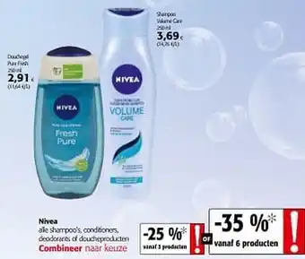 Colruyt Nivea alle shampoo`s, conditioners, deodorants of doucheproducten aanbieding