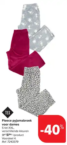 Carrefour Fleece pyjamabroek voor dames aanbieding
