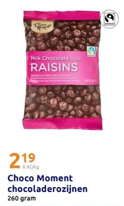 Action Choco Moment chocoladerozijnen aanbieding