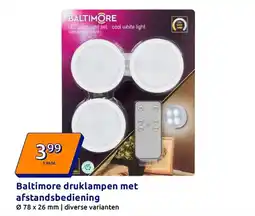 Action Baltimore druklampen met afstandsbediening aanbieding
