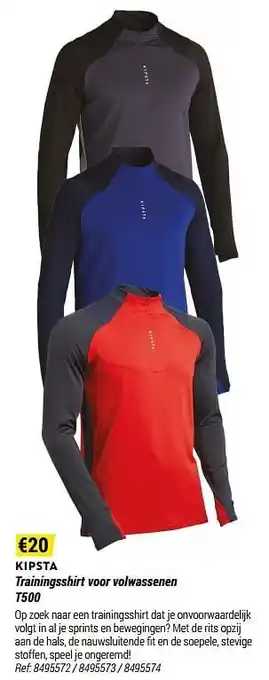 Decathlon Trainingsshirt voor volwassenen t500 aanbieding