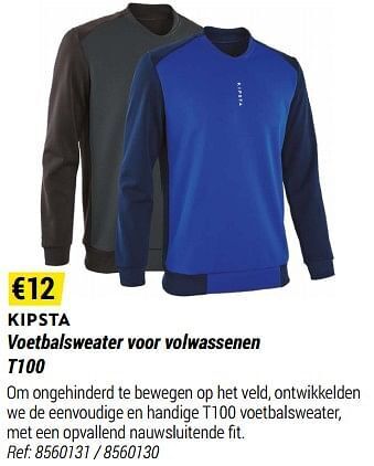 Decathlon Voetbalsweater voor volwassenen t100 aanbieding