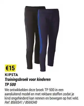Decathlon Trainingsbroek voor kinderen tp 500 aanbieding