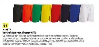 Decathlon Voetbalshort voor kinderen f500 aanbieding