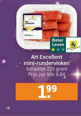 Albert Heijn Ah Excellent Mini Rundervinken aanbieding