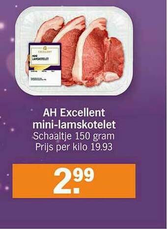 Albert Heijn Ah Excellent Mini Lamskotelet aanbieding