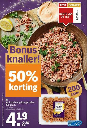 Albert Heijn Ah Excellent Grijze Garnalen aanbieding