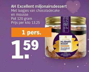 Albert Heijn Ah Excellent Miljonairsdessert aanbieding