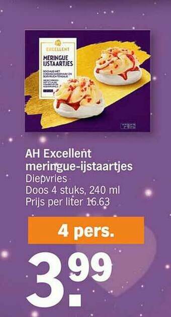Albert Heijn Ah Excellent Meringue Ijstaartjes aanbieding