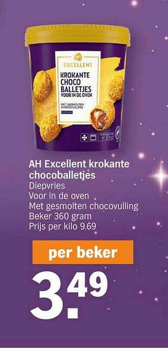 Albert Heijn Ah Excellent Krokante Chocoballetjes aanbieding