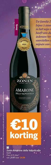 Albert Heijn Zonin Amarone Della Valpolicella aanbieding