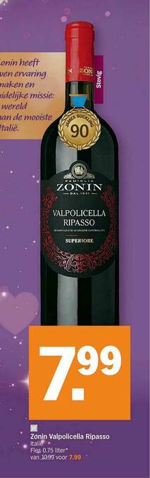 Albert Heijn Zonin Valpolicella Ripasso aanbieding