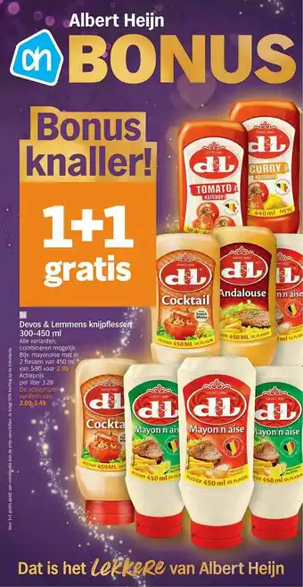 Albert Heijn Devos & Lemmens Knijpflessen aanbieding