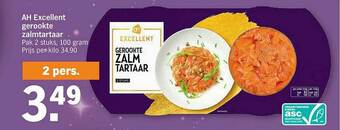 Albert Heijn Ah Excellent Gerookte Zalmtartaar aanbieding