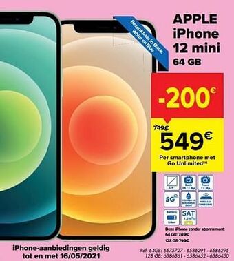 Carrefour Apple iphone 12 mini 64 gb aanbieding