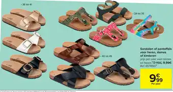 Sandalen of pantoffels voor heren, dames of kinderen