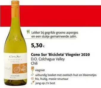 Colruyt Cono sur bicicleta viognier 2020 d.o. colchagua valley chili aanbieding