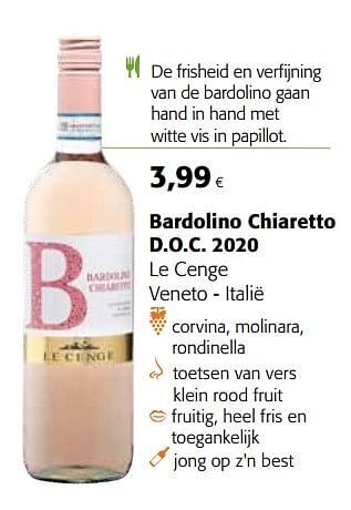 Colruyt Bardolino chiaretto d.o.c. 2020 le cenge veneto - italië aanbieding
