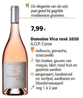 Colruyt Domaine vico rosé 2020 a.o.p. corse aanbieding