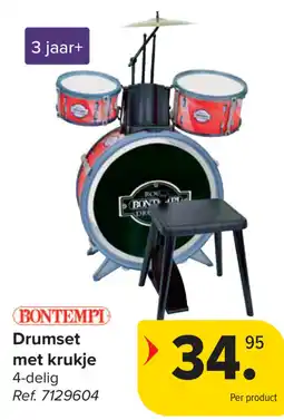 Carrefour Drumset met krukje 4-delig aanbieding