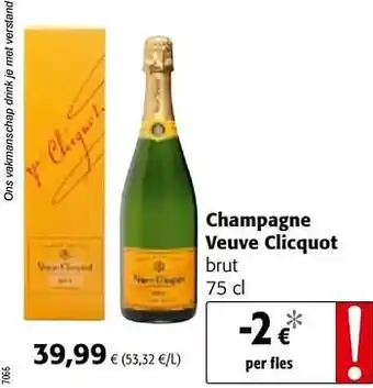 Colruyt Champagne veuve clicquot brut aanbieding
