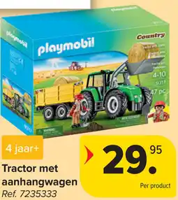 Carrefour Playmobil Tractor met aanhangwagen aanbieding
