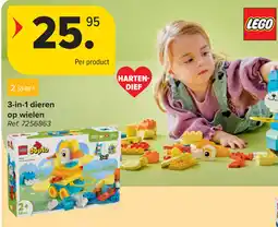 Carrefour LEGO duplo 3-in-1 dieren op wielen aanbieding