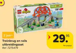 Carrefour LEGO duplo Treinbrug en rails uitbreidingsset aanbieding